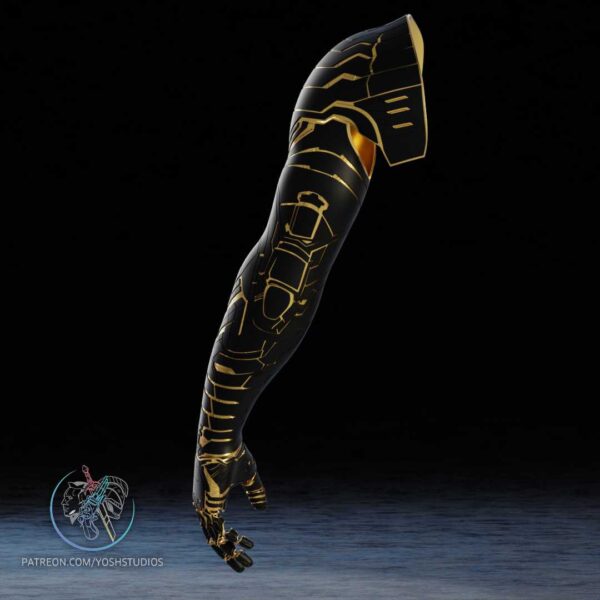 Winter Soldier Cosplay Black and Gold Vibranium Arm - Image 6